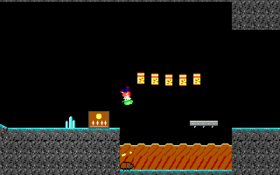 Crystal Caves, a dark level lit by crystals