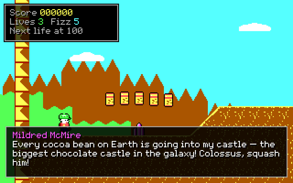 A boss dialogue box over the game