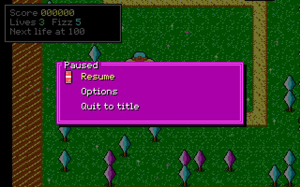 The pause menu